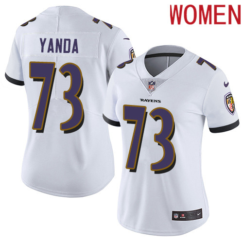 2019 Women Baltimore Ravens #73 Yanda white Nike Vapor Untouchable Limited NFL Jersey